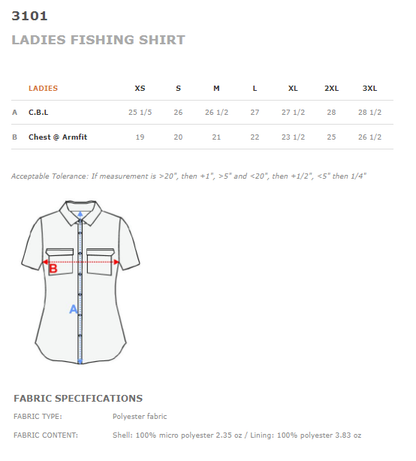 TAFE Ladies Short Sleeve Fishing Shirt