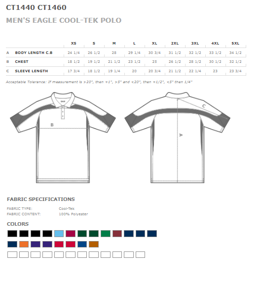BAW Men's Eagle Cool-Tek Polo