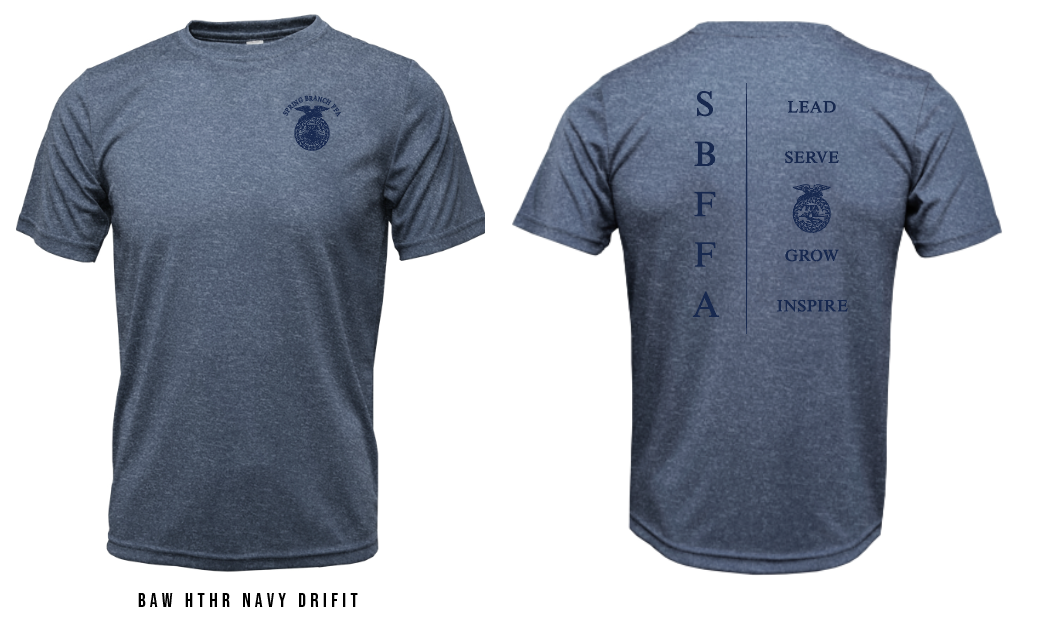 SPRING BRANCH FFA Baw Drifit heathered navy
