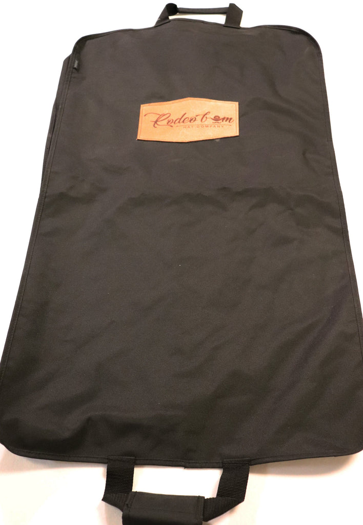 Garment Bag with Leather Patch 