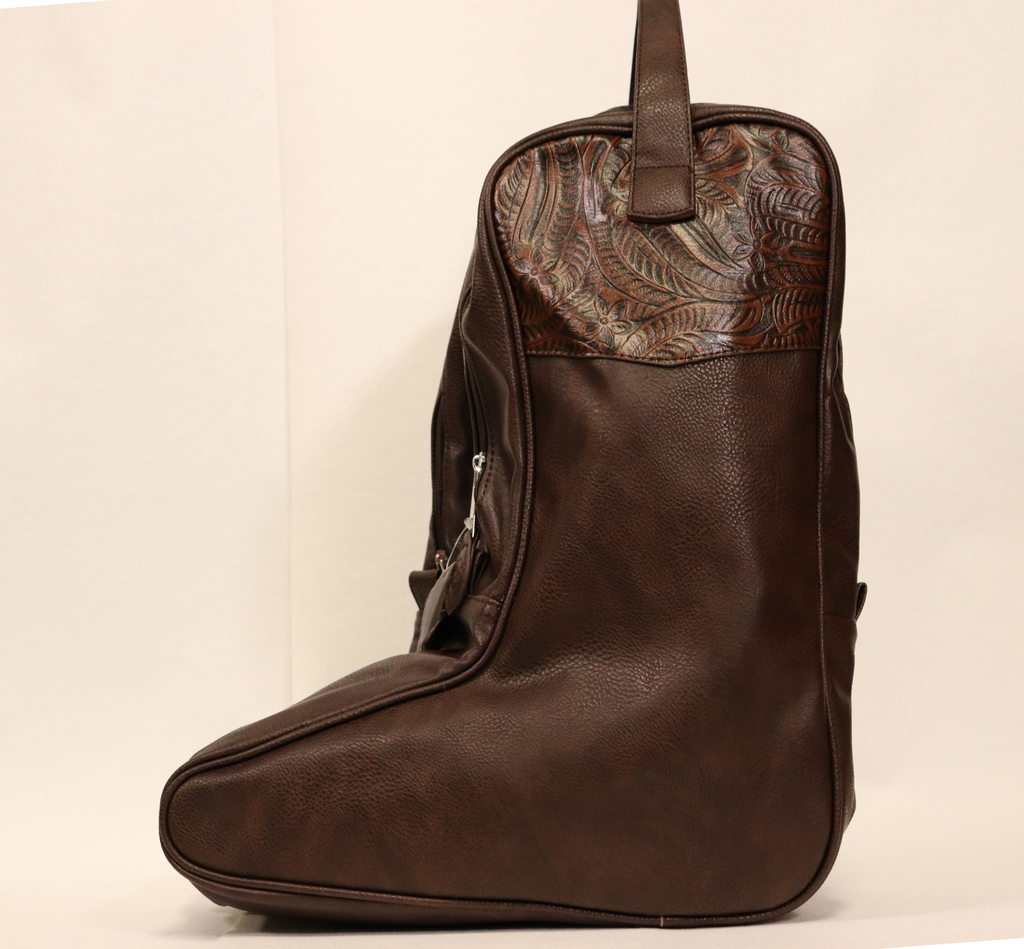 Brown Leather Boot Bag 